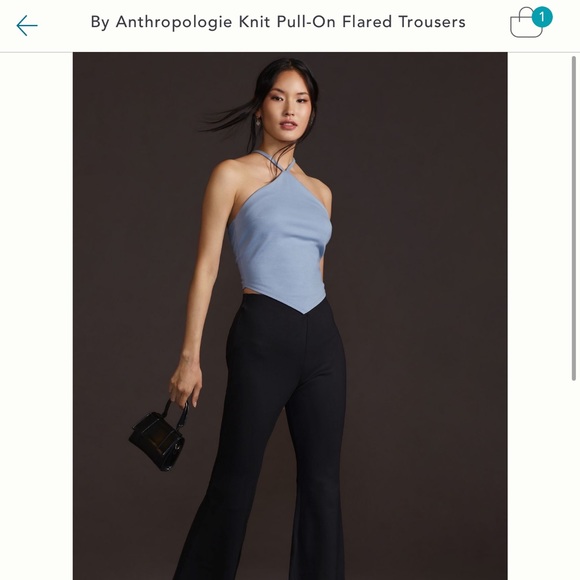 ISO - By Anthropologie Knit Pull-On Flared Trousers in SMALL TALL or SMALL only! - Picture 1 of 5